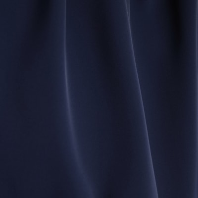 Navy Frill Trim Long Sleeve Top