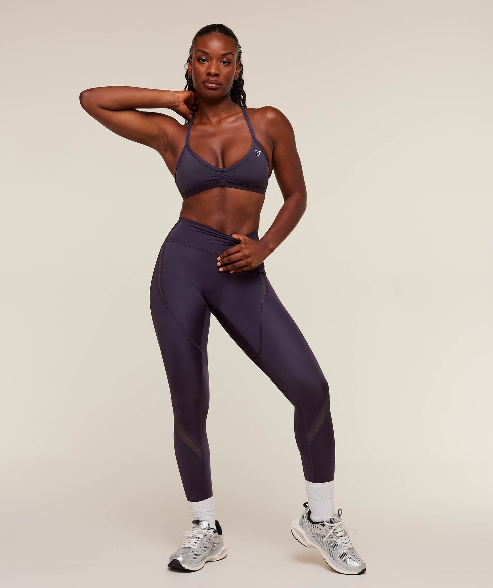 Gymshark Mesh Panel Legging - Midnight Purple