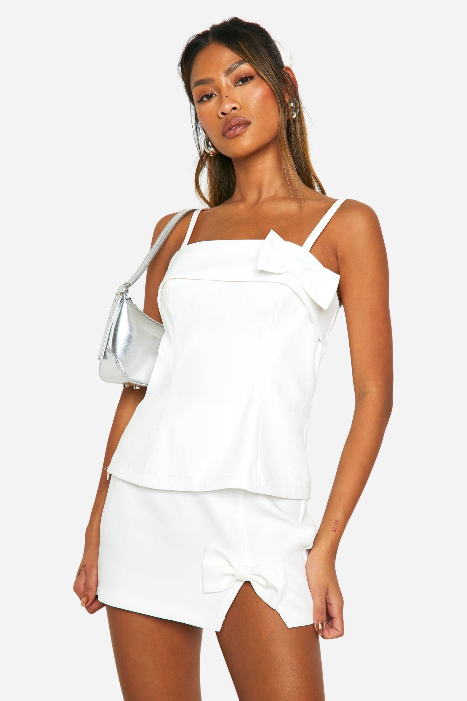 Bow Detail Micro Mini Skirt