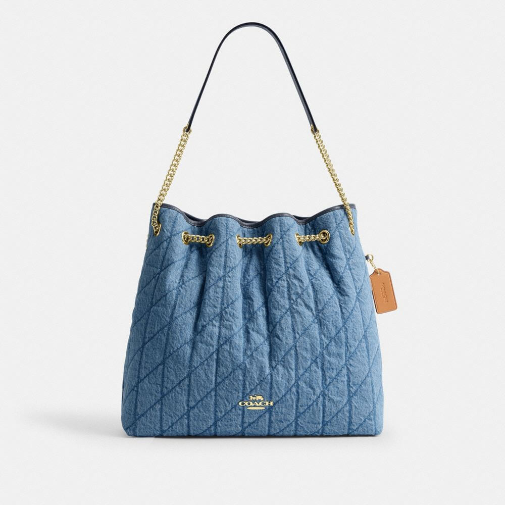 Evelyn Large Shoulder Bag In Regenerative Cotton With Quilting