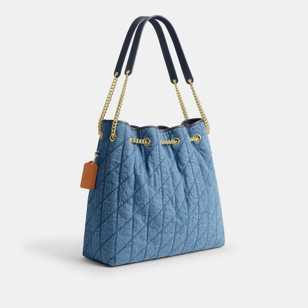 Evelyn Large Shoulder Bag In Regenerative Cotton With Quilting