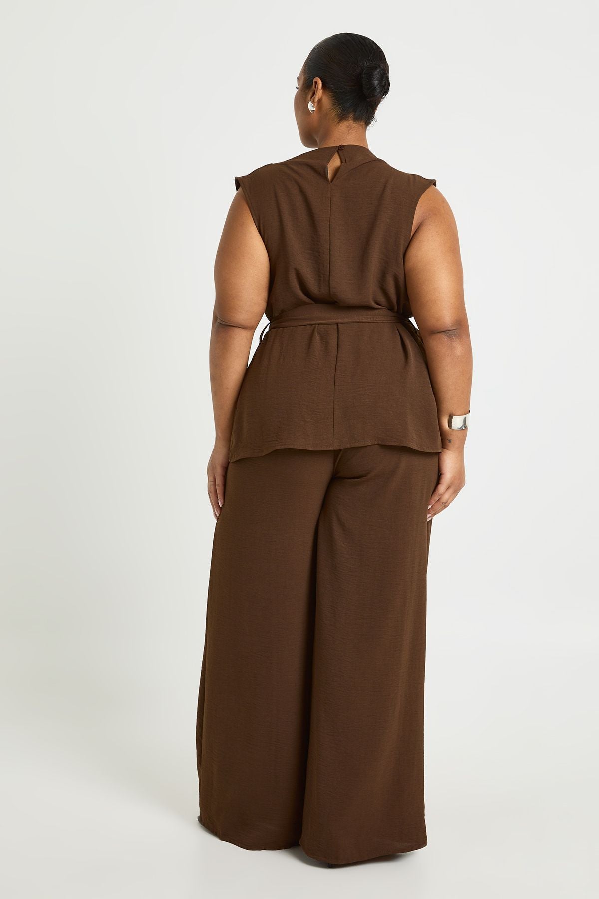 Plus Woven Cowl Belted Trouser Co-Ord