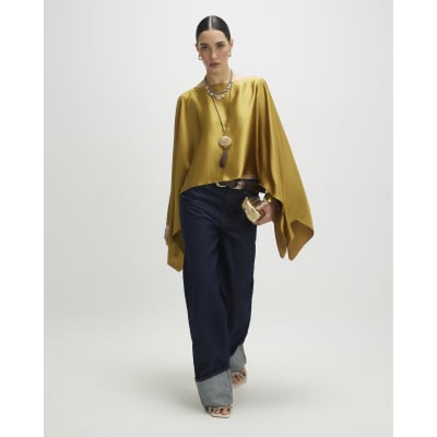 Green Satin Waterfall Cape