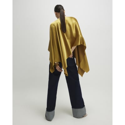 Green Satin Waterfall Cape