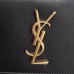 Saint Laurent Black Leather Sunset Top Handle Bag