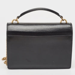 Saint Laurent Black Leather Sunset Top Handle Bag