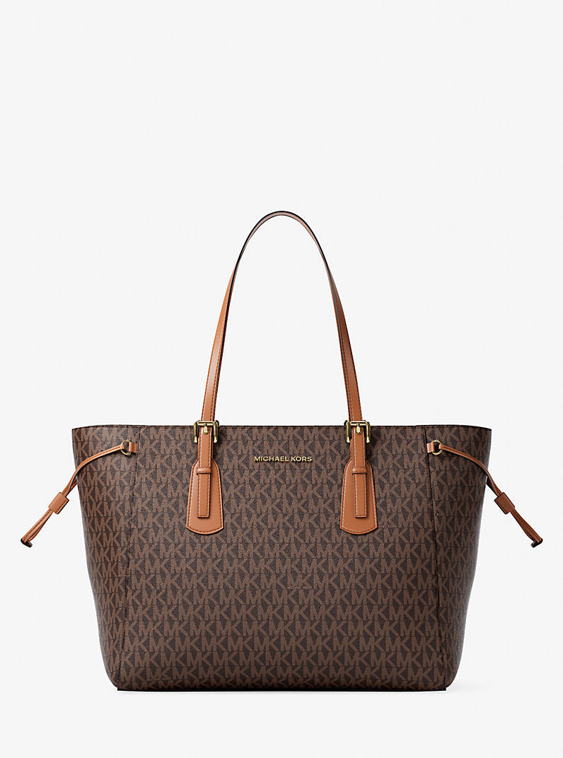 Voyager Large Signature Logo Top-Zip Tote Bag