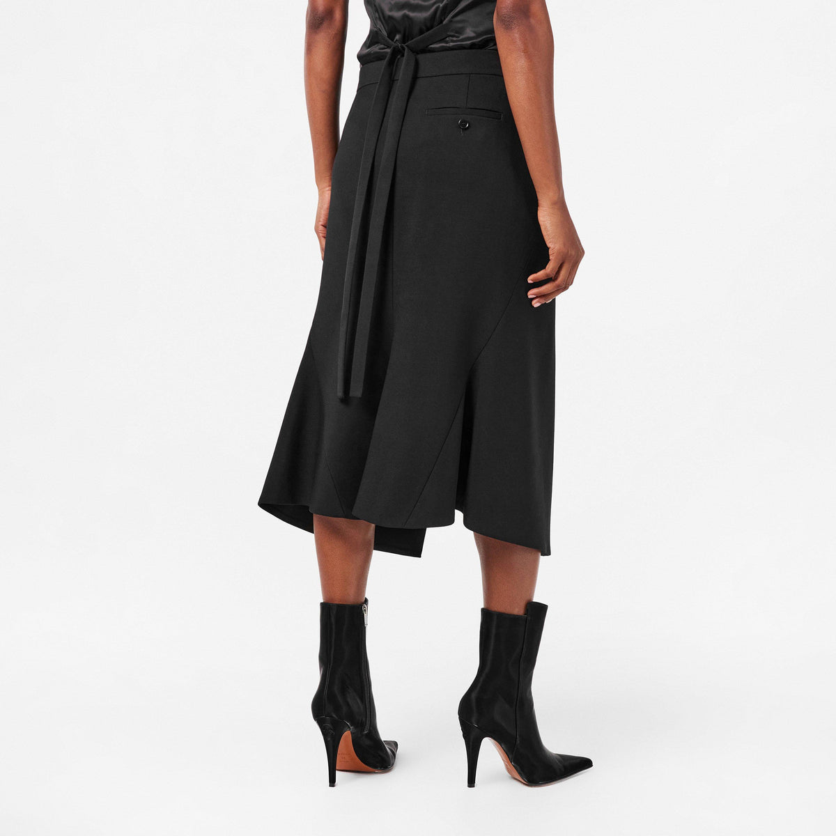 Alex Kick Back Structured Midi Skirt