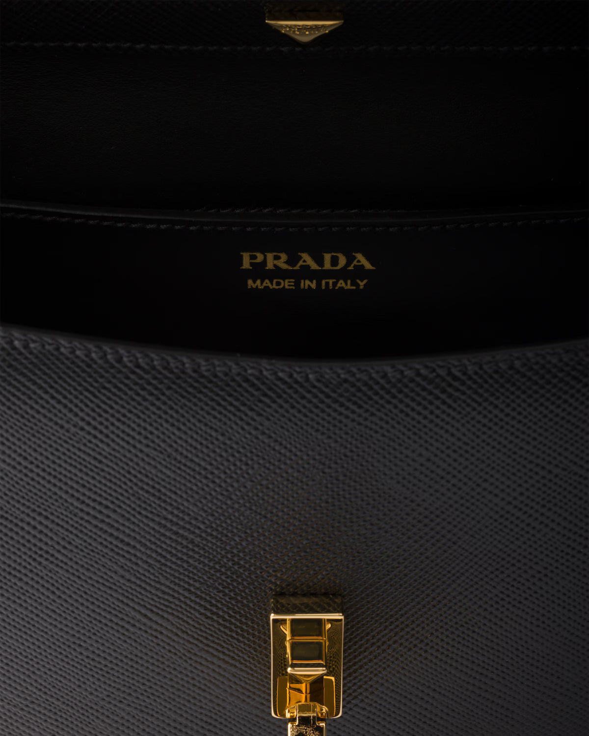Saffiano leather flap shoulder bag