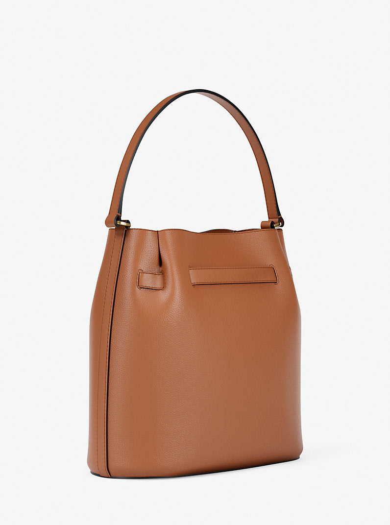 Carson Medium Pebbled Leather Convertible Bucket Crossbody Bag