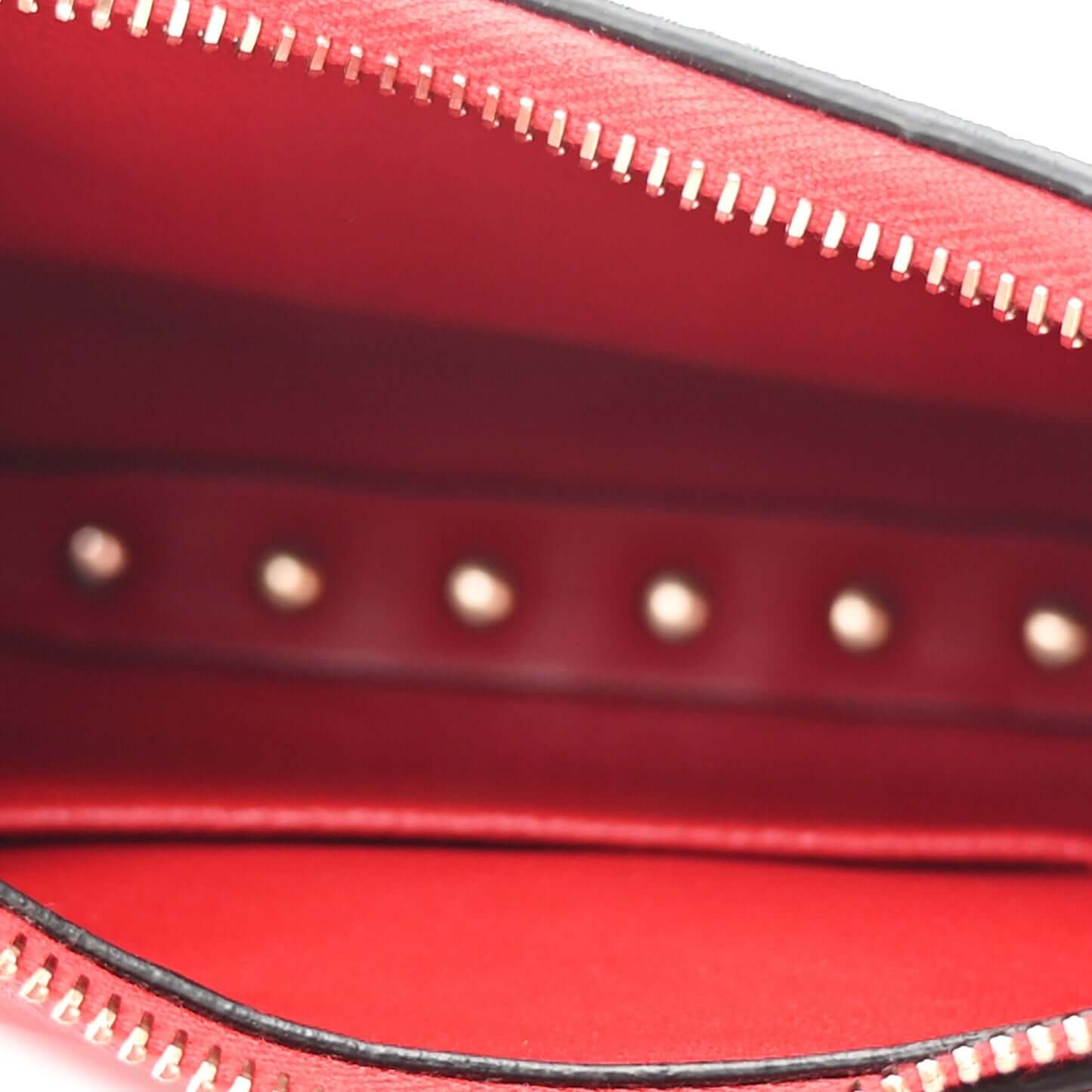 Grainy Calfskin Rockstud Mini Hobo Red