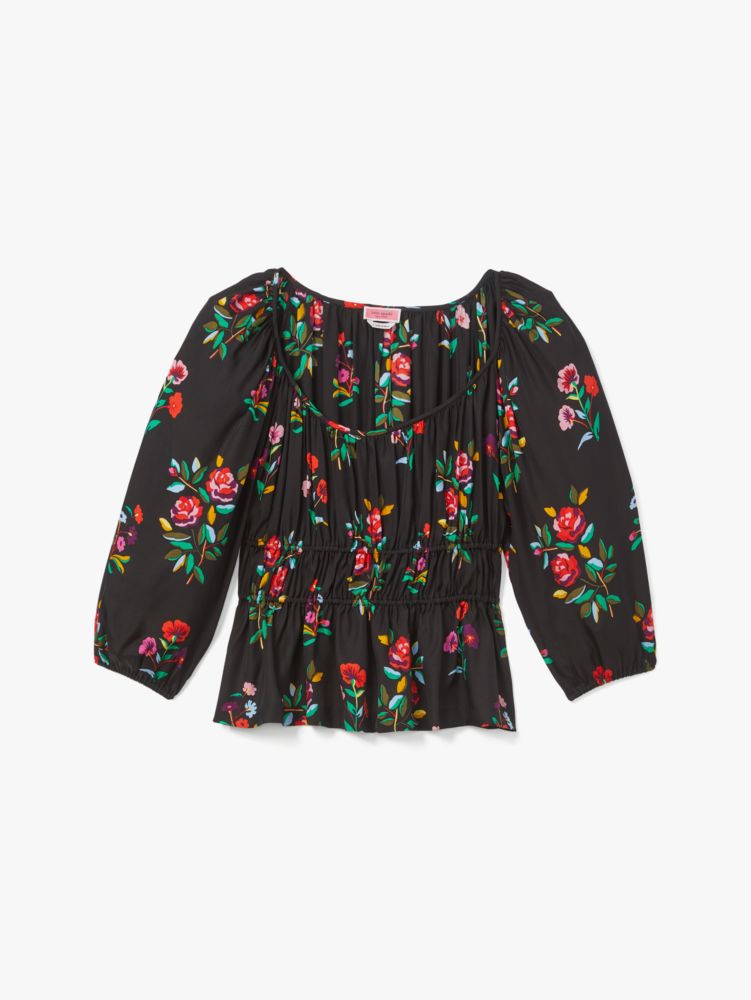 Autumn Floral Long-sleeve Riviera Top