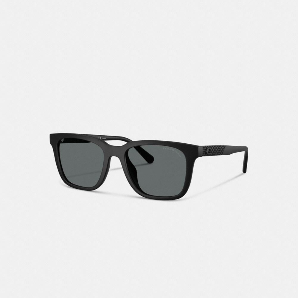 C Hardware Textured Temple Square Sunglasses