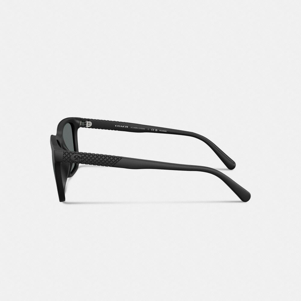C Hardware Textured Temple Square Sunglasses