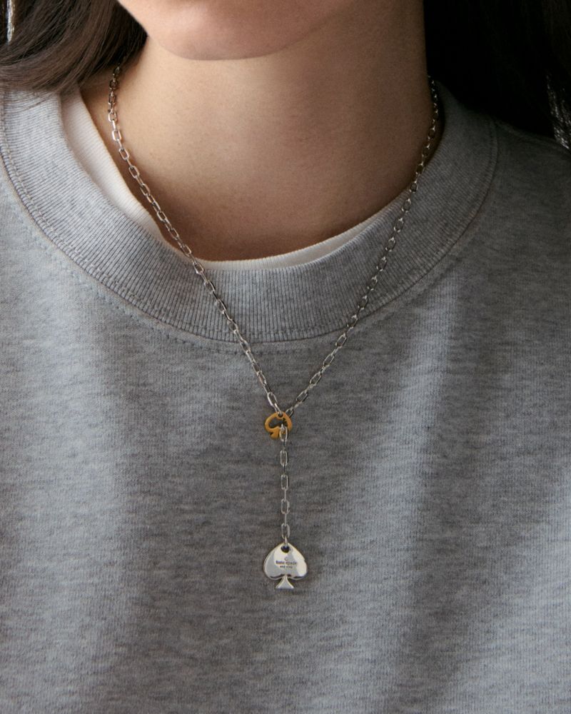 Statement Spade Lariat Necklace