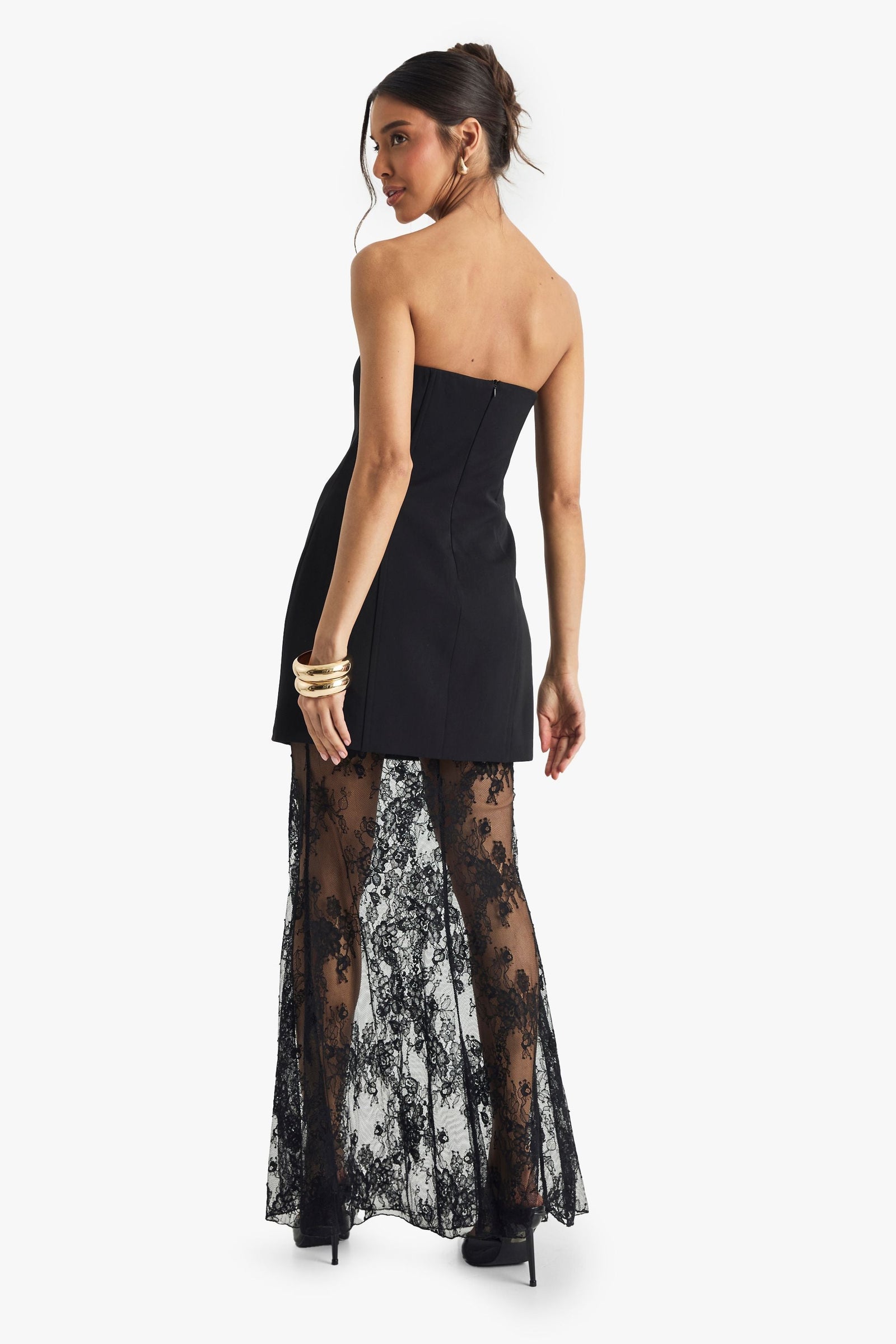 Premium Structured Lace Maxi Dress