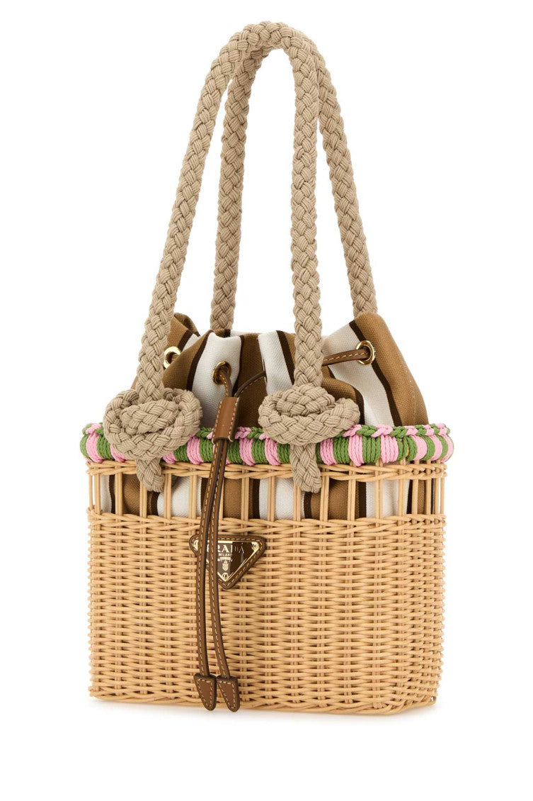 Natural Wicker Mini Bucket Bag