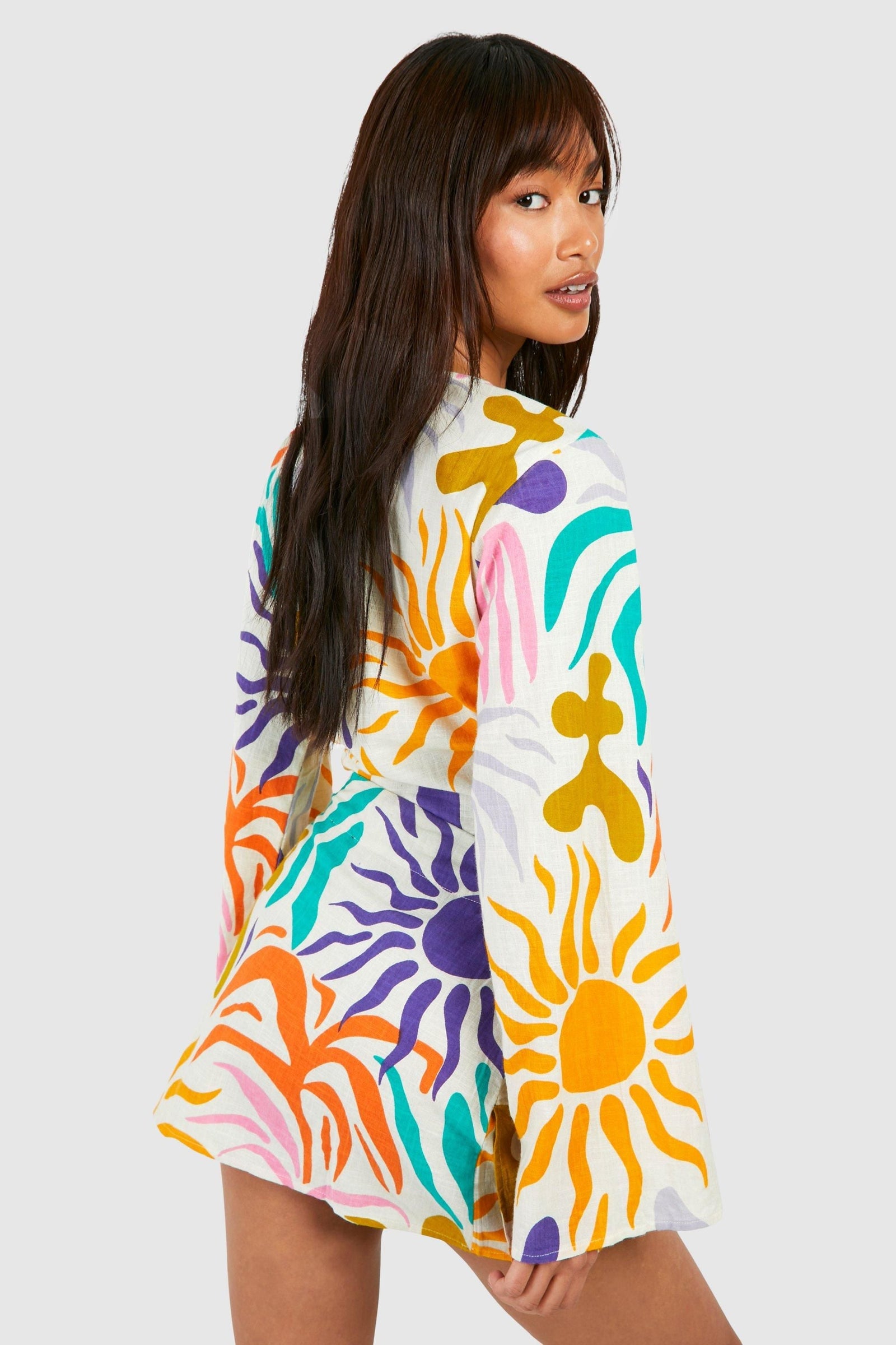 Bright Ruched Mini Skirt