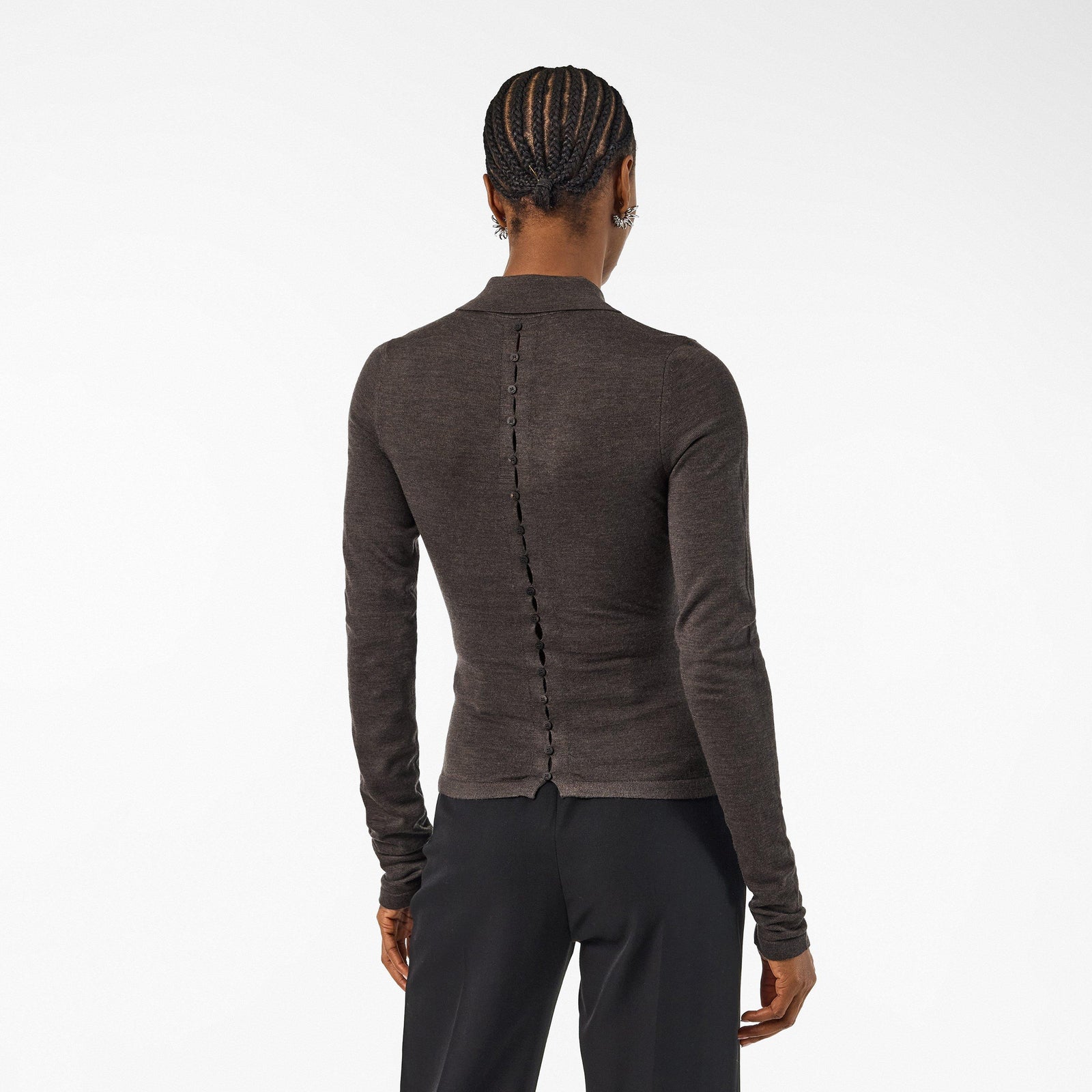 Jacquard Long Sleeve Blouse