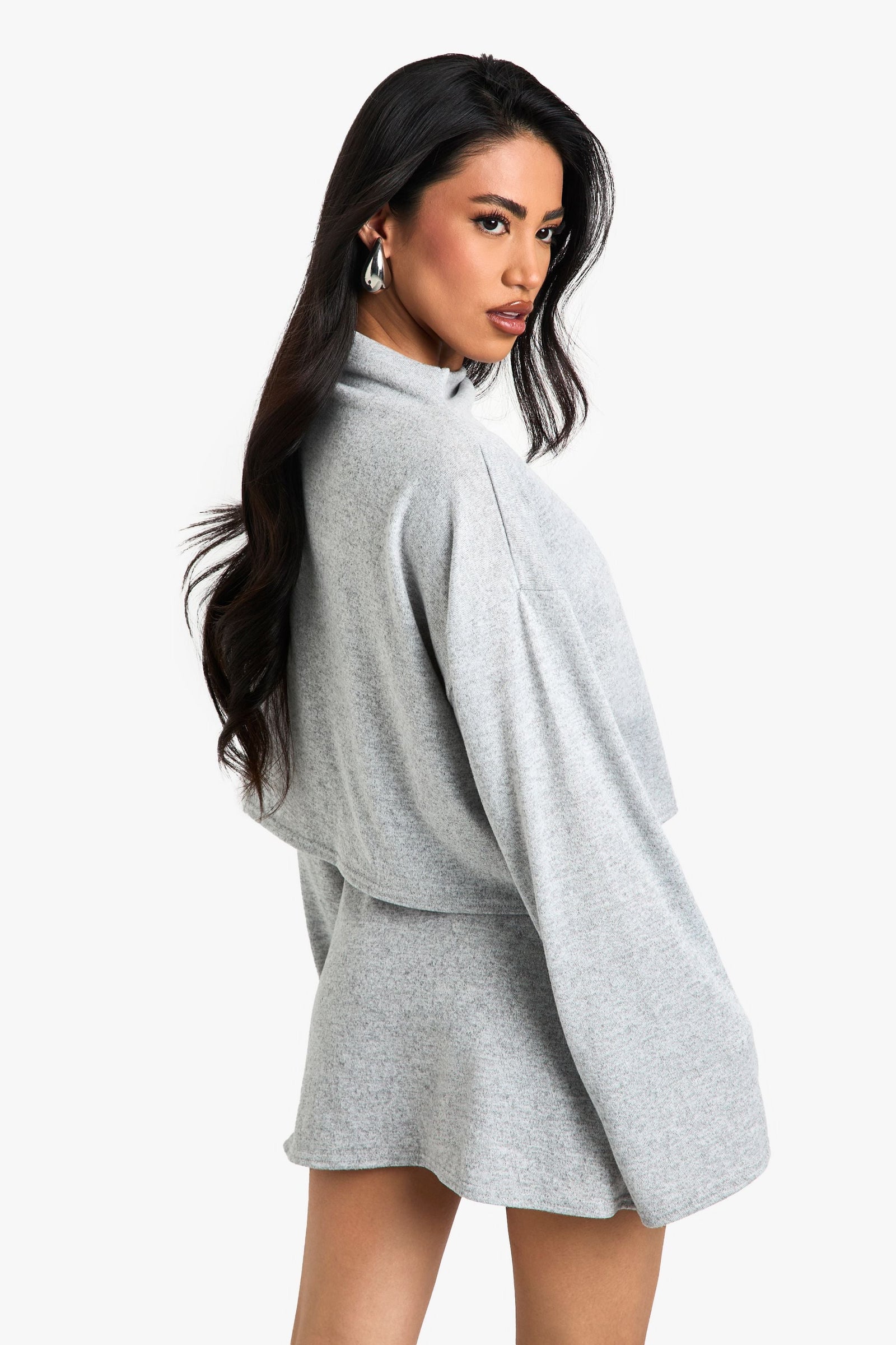 Brushed Melange Mini Skirt