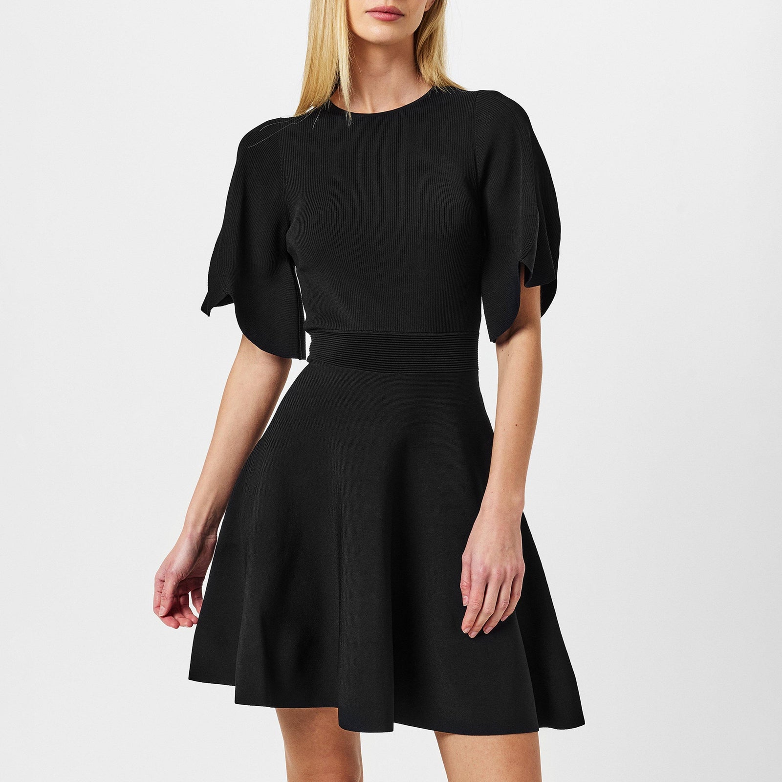 Oliviha Rib Engineered Skater Dress