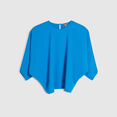 Blue Long Sleeve Batwing Top
