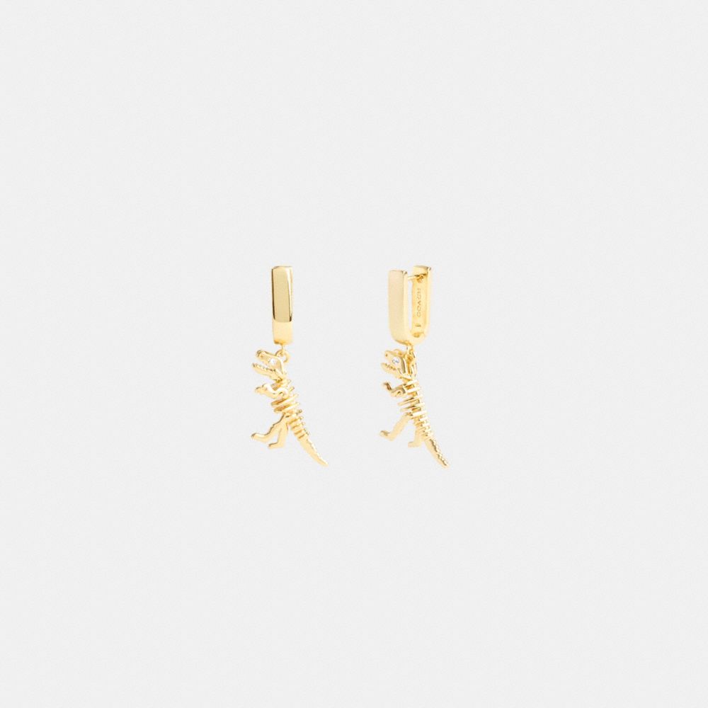 Skeletal Rexy Huggie Earrings