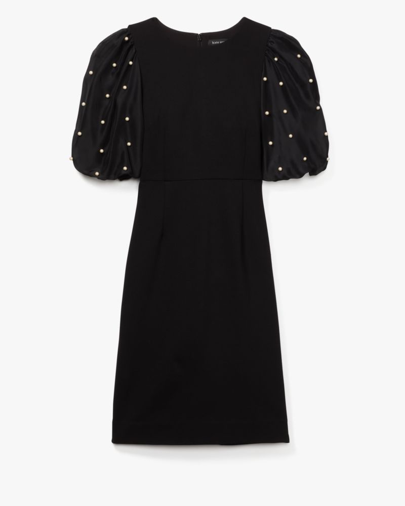 Organza Pearl Sleeve Ponte Dress