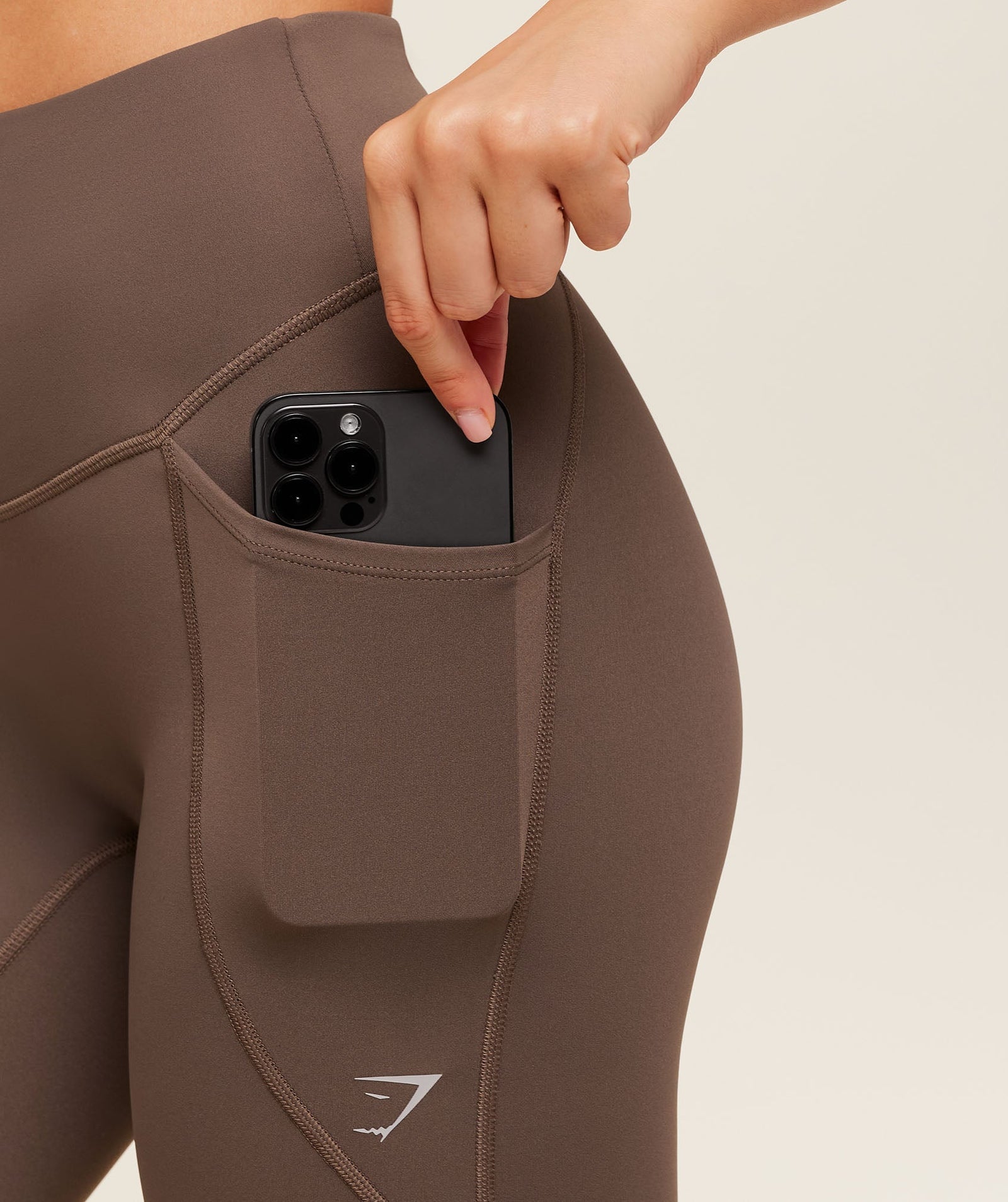 Gymshark Running Pocket Leggings - Camo Brown