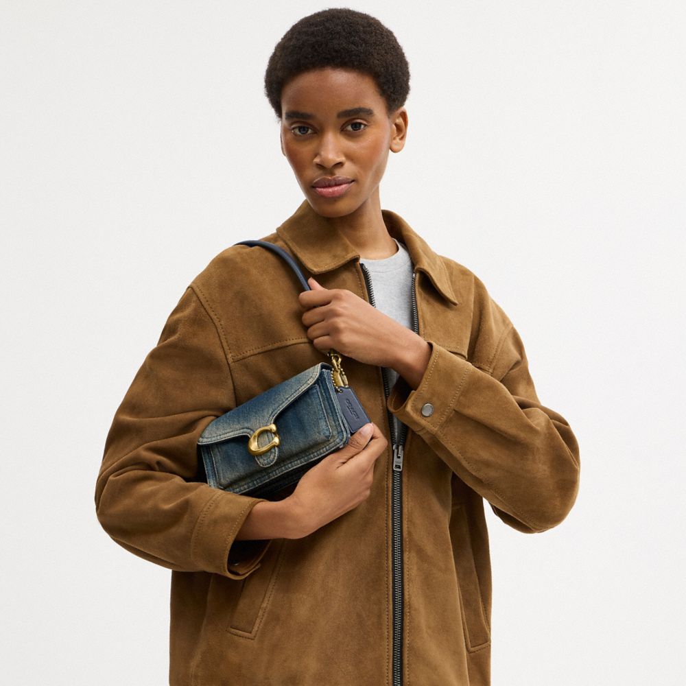 Tabby Shoulder Bag 20 In Regenerative Cotton Denim