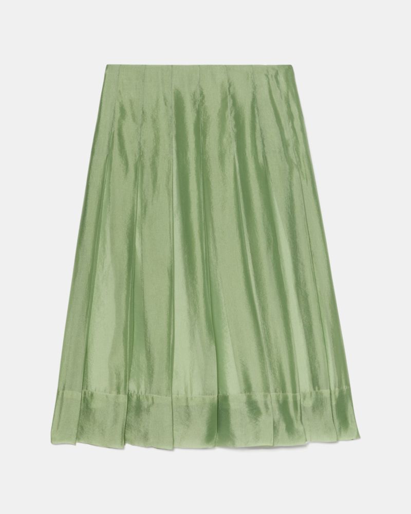 Crinkled Organza Pleated Skirt