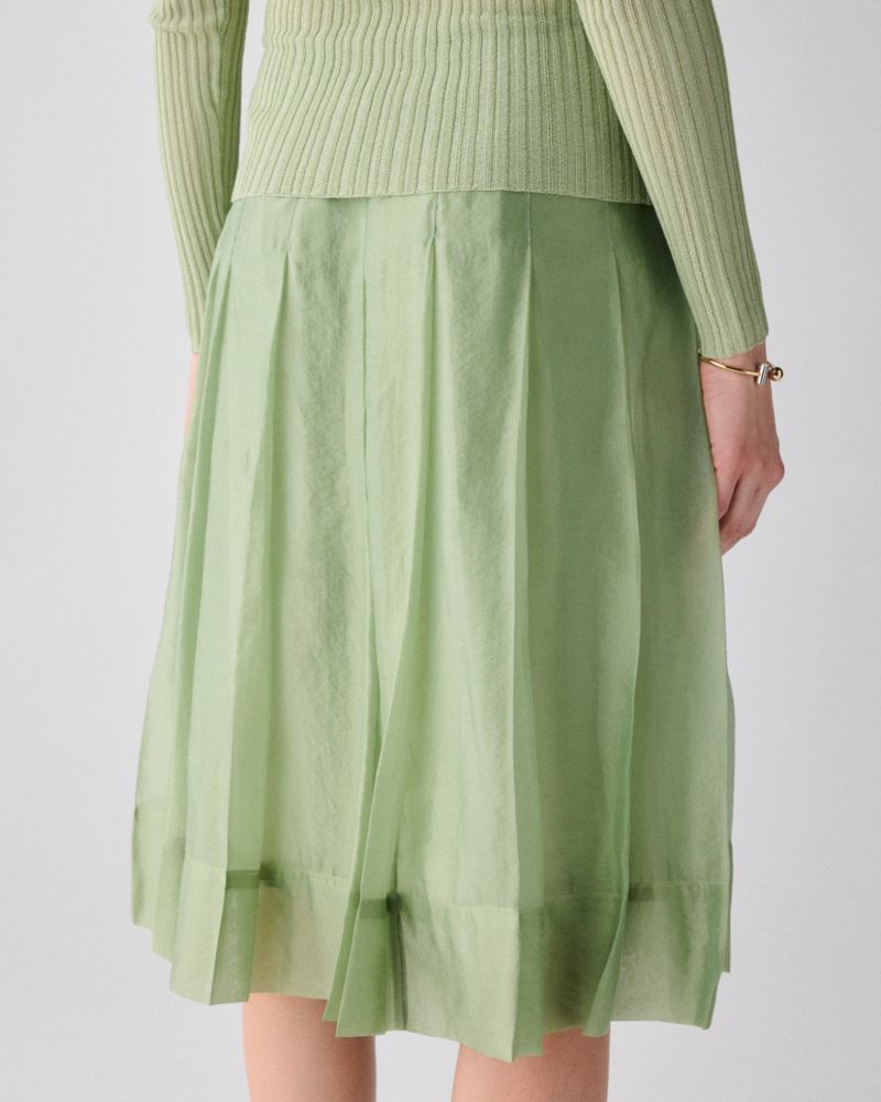 Crinkled Organza Pleated Skirt