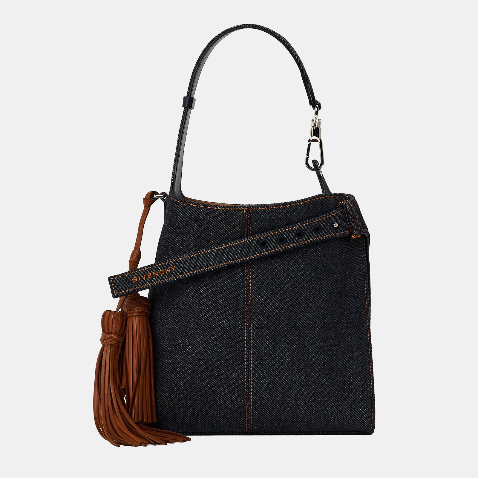 Mini Denim Belted Hobo Bag