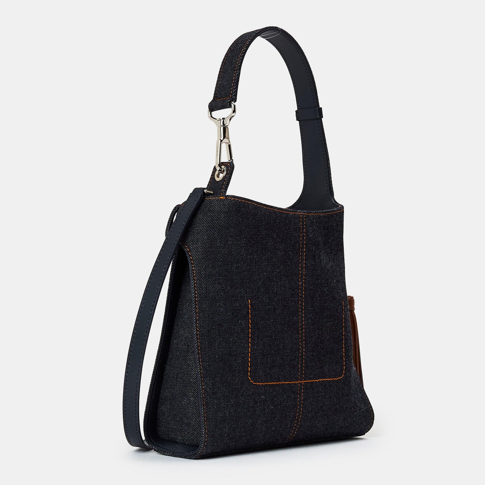 Mini Denim Belted Hobo Bag