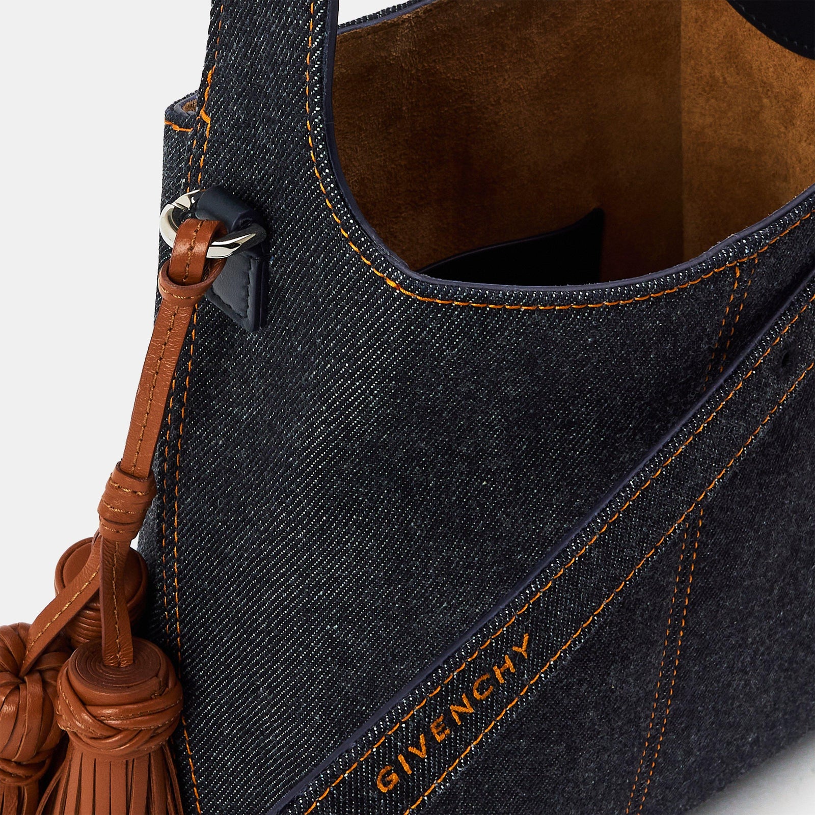 Mini Denim Belted Hobo Bag