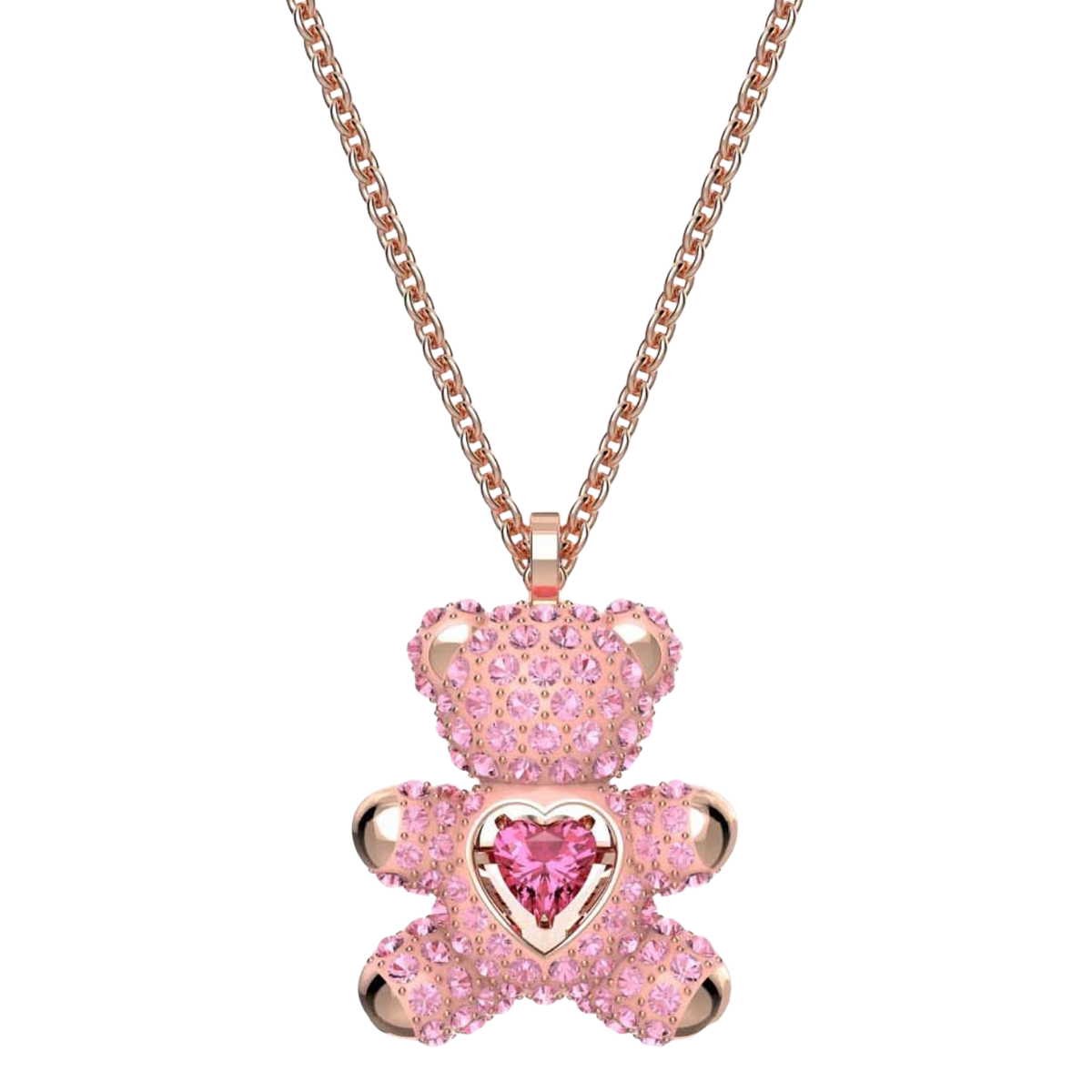 SWAROVSKI Pink Rose Gold-Tone Plated Teddy Pendant