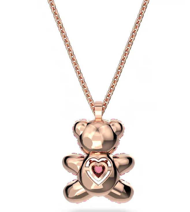 SWAROVSKI Pink Rose Gold-Tone Plated Teddy Pendant