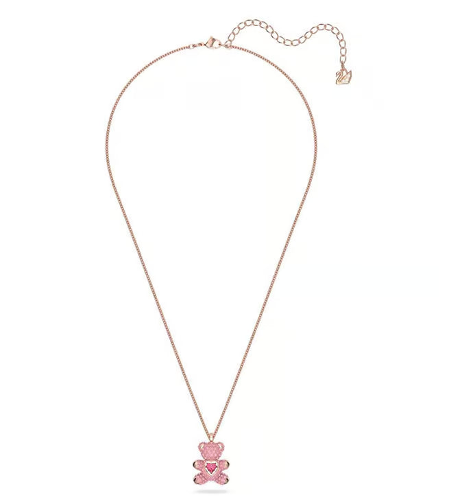 SWAROVSKI Pink Rose Gold-Tone Plated Teddy Pendant