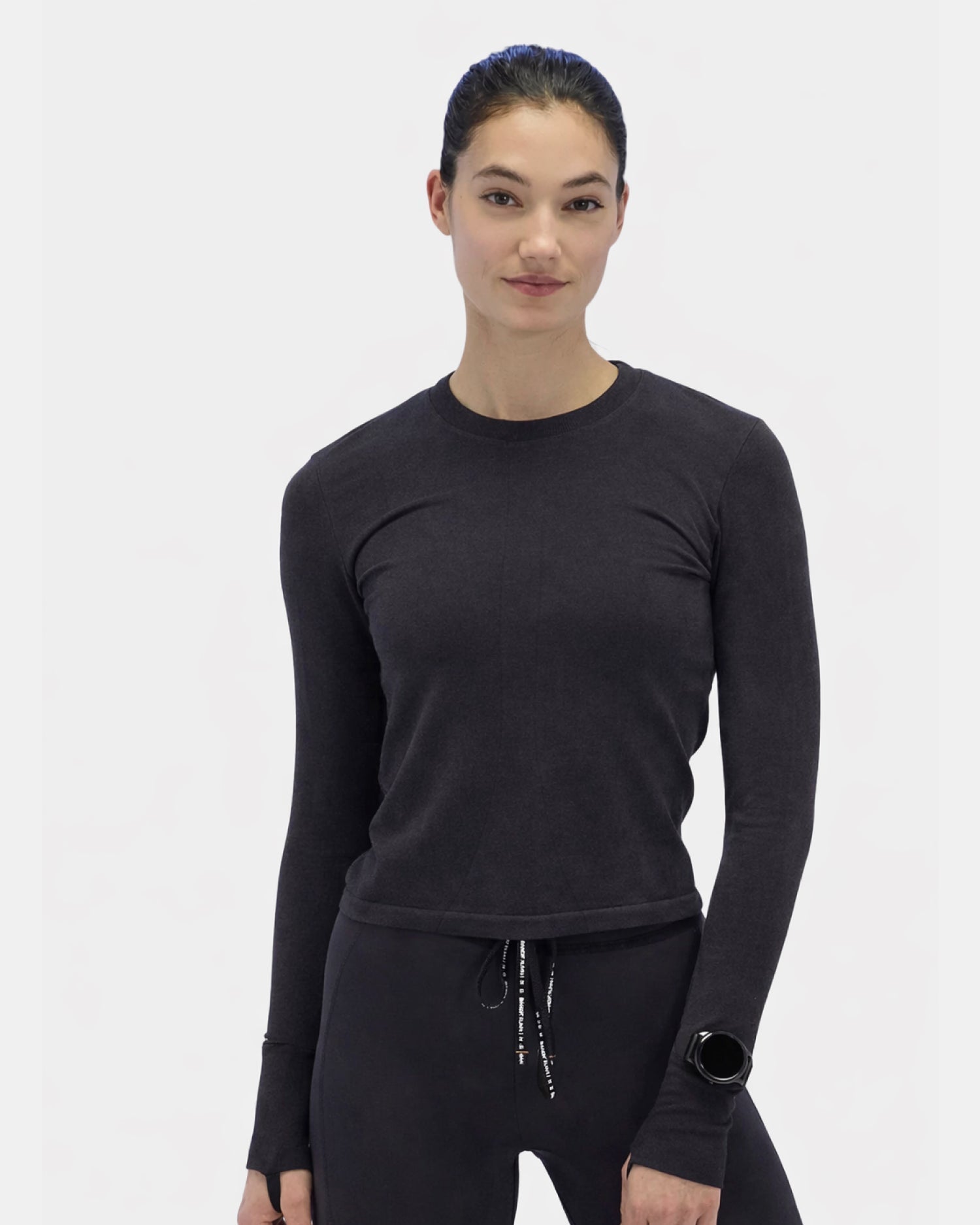 Bandit Womens Seamless Wool Blend Long Sleeve Shadow