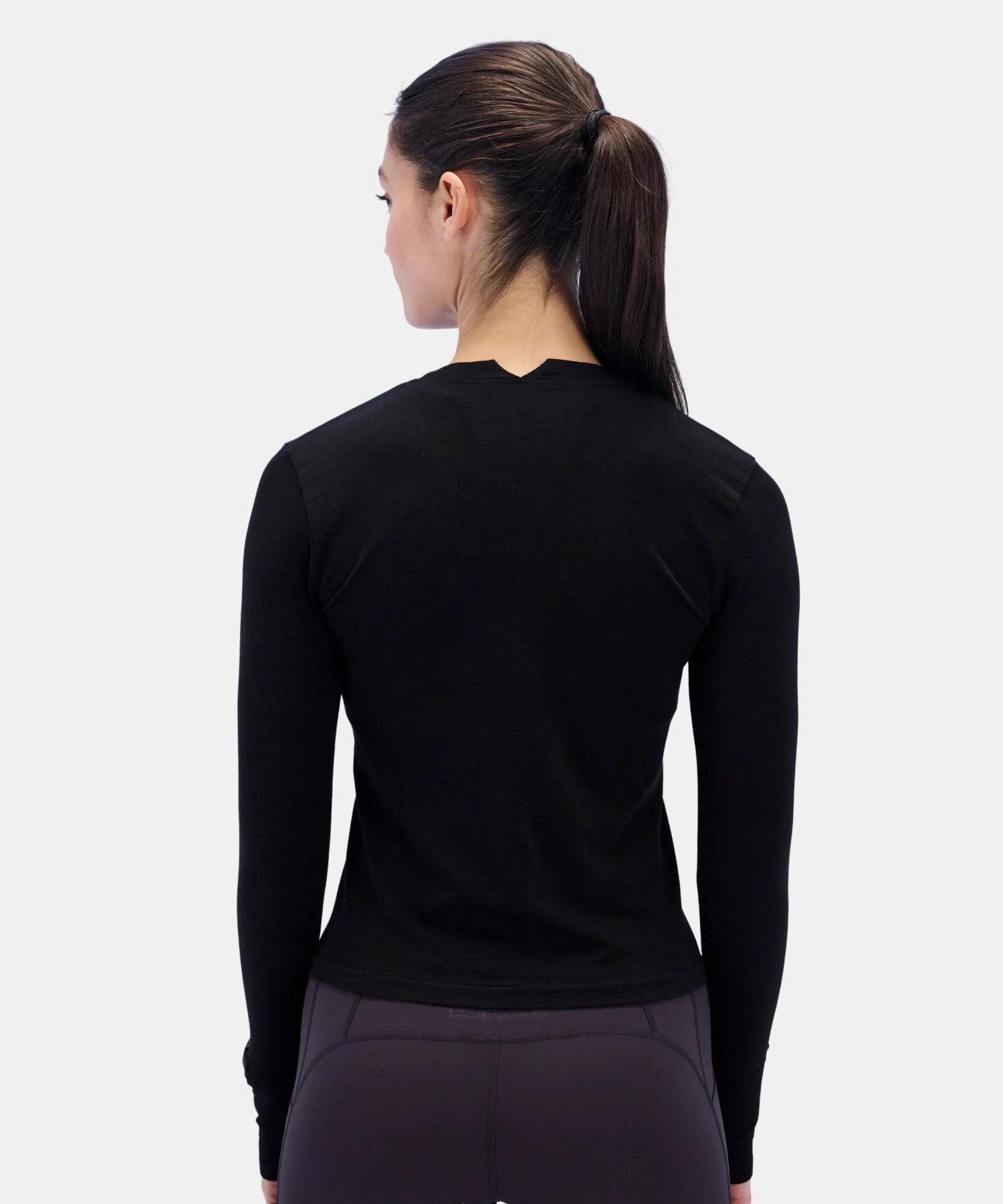 Bandit Womens Seamless Wool Blend Long Sleeve Black