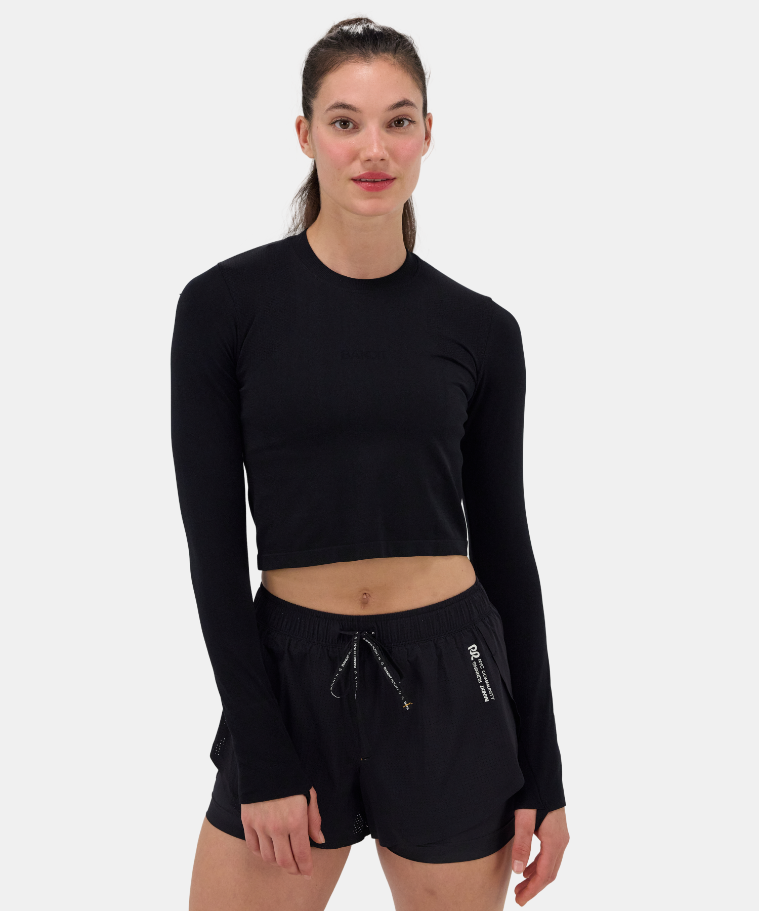 Bandit Womens Mercury Seamless Long Sleeve Crop Black