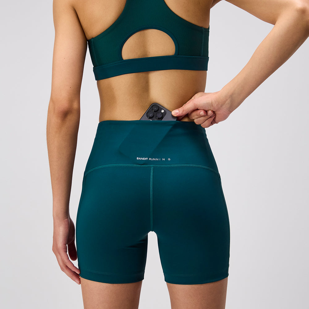 Bandit Stamina High Waist 5 Womens Compression Shorts Pine