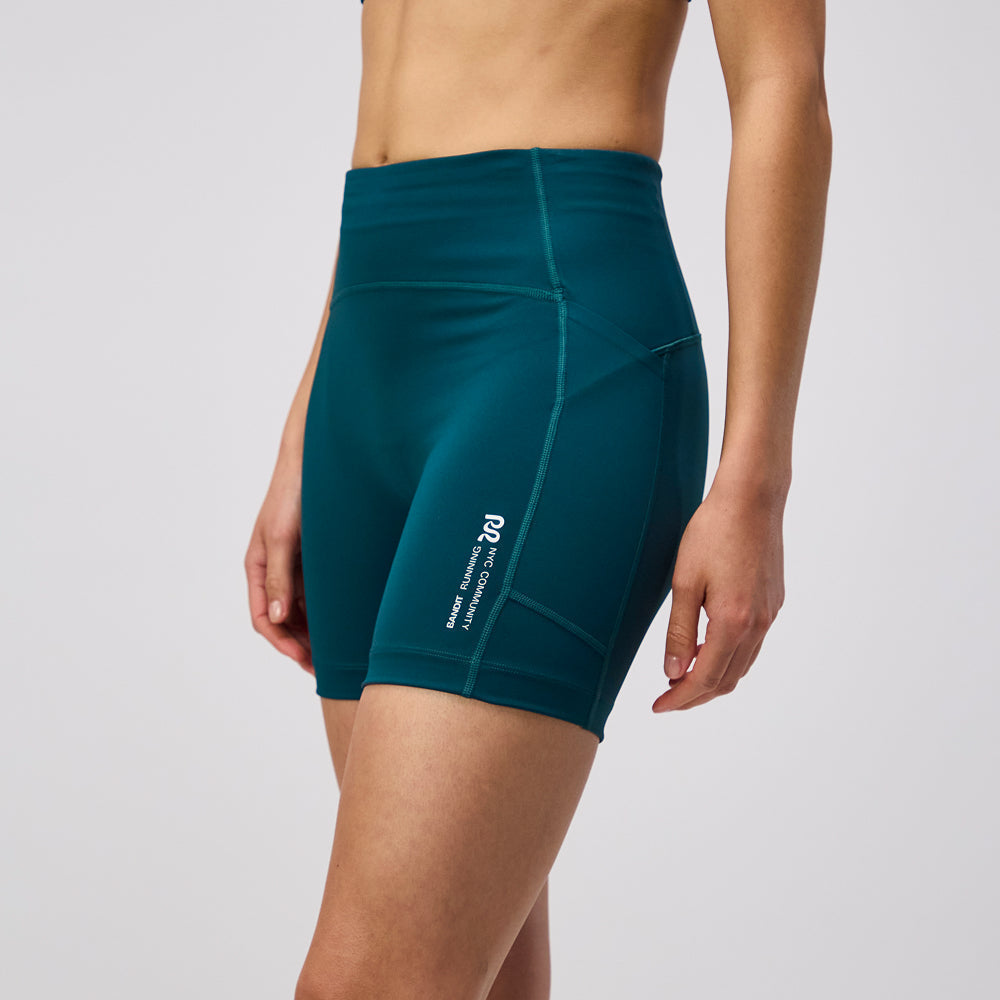 Bandit Stamina High Waist 5 Womens Compression Shorts Pine