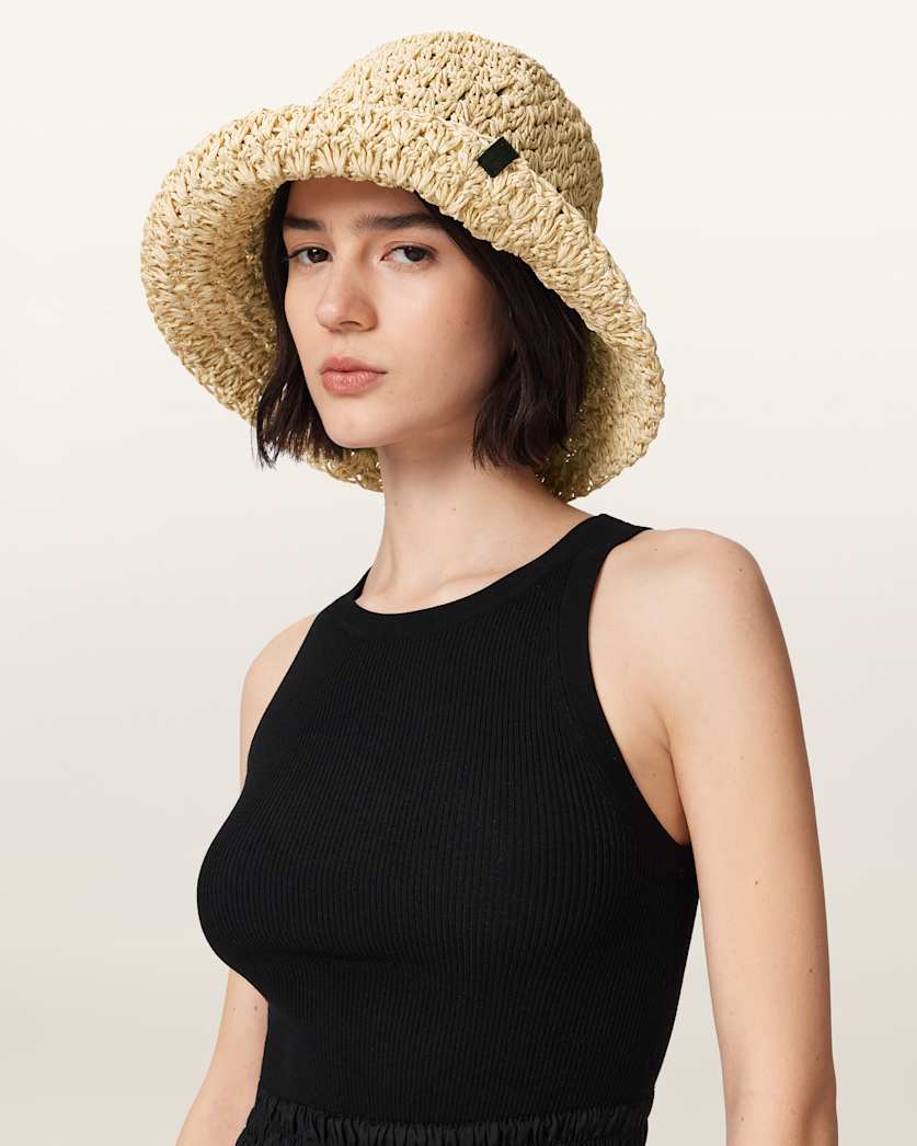 AllSaints Willow Straw Hat Women's Natural Women's