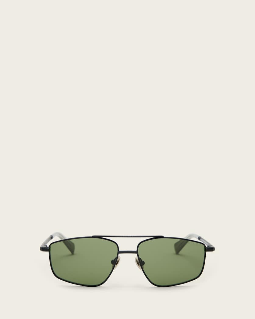 AllSaints Virgo Navigator Square Sunglasses Women's Matte Black Women's