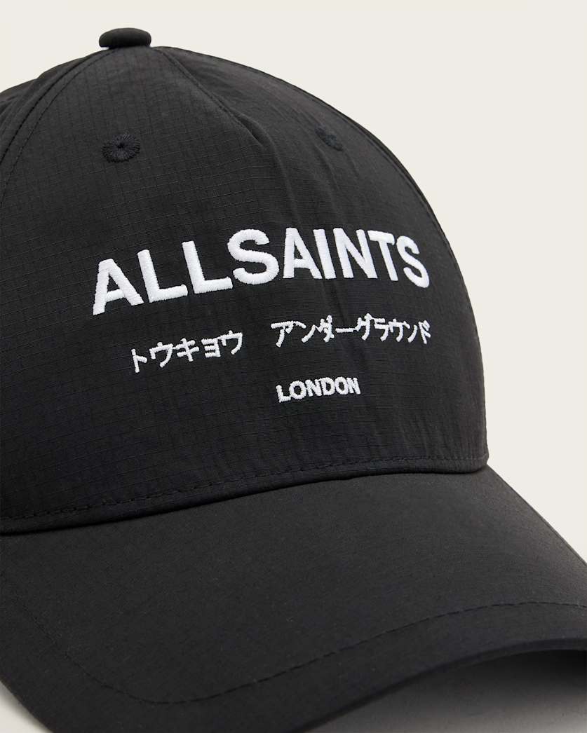 AllSaints Underground Nylon Logo Baseball Cap Women's Black Women's