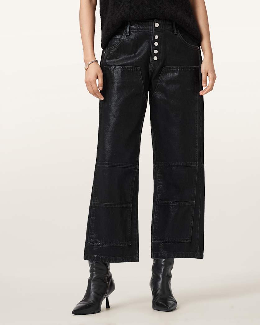 AllSaints Tay Carpenter Jeans Women's Coated Black Women's