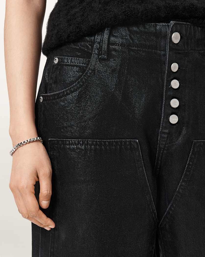 AllSaints Tay Carpenter Jeans Women's Coated Black Women's