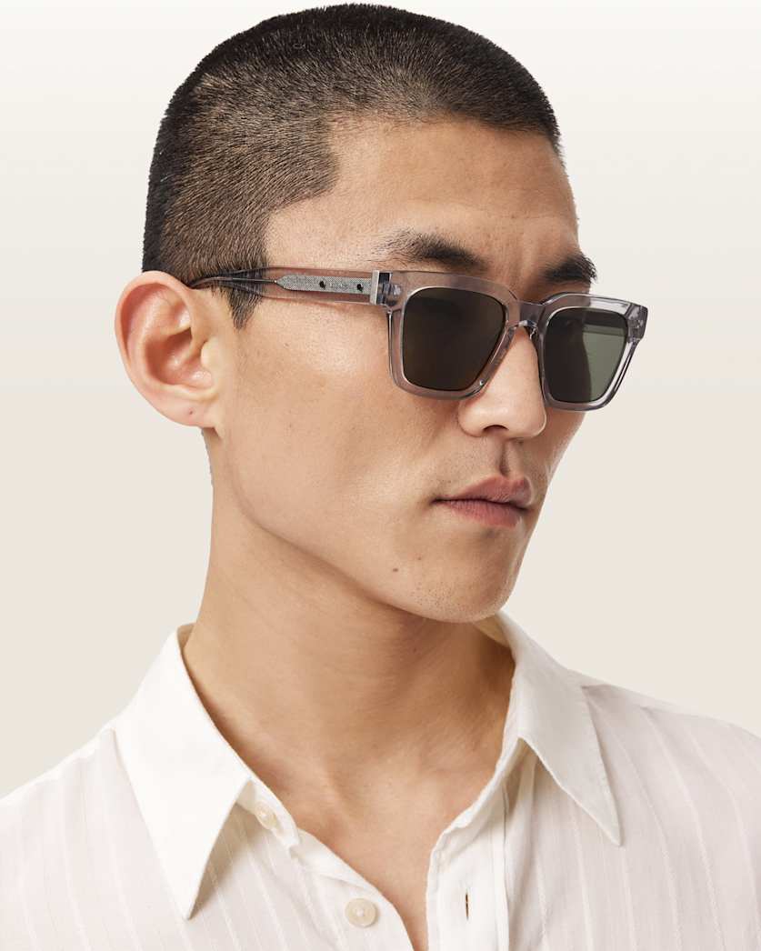 AllSaints Suki Square Framed Sunglasses Women's Crystal Grey Women's