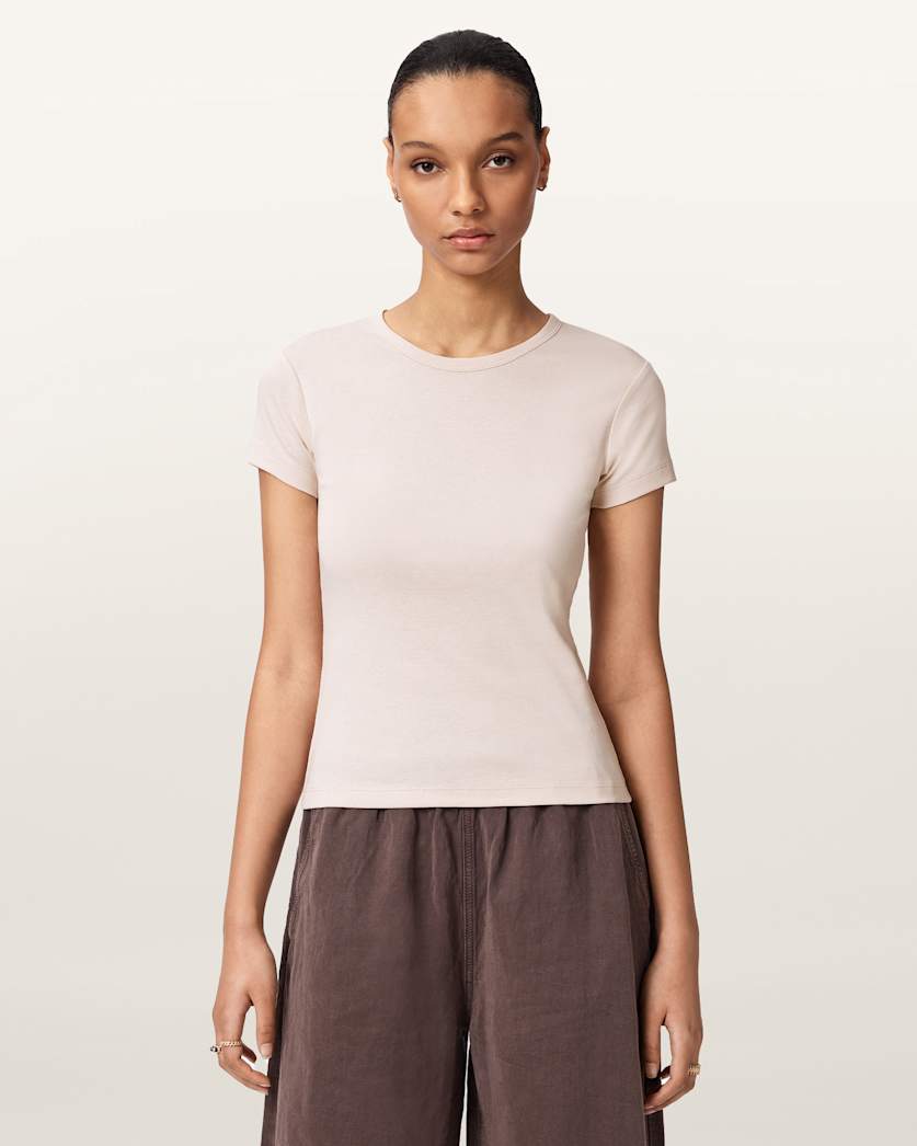 AllSaints Stevie Slim Fit Short Sleeve T Shirt Women's Laurel Green Women's